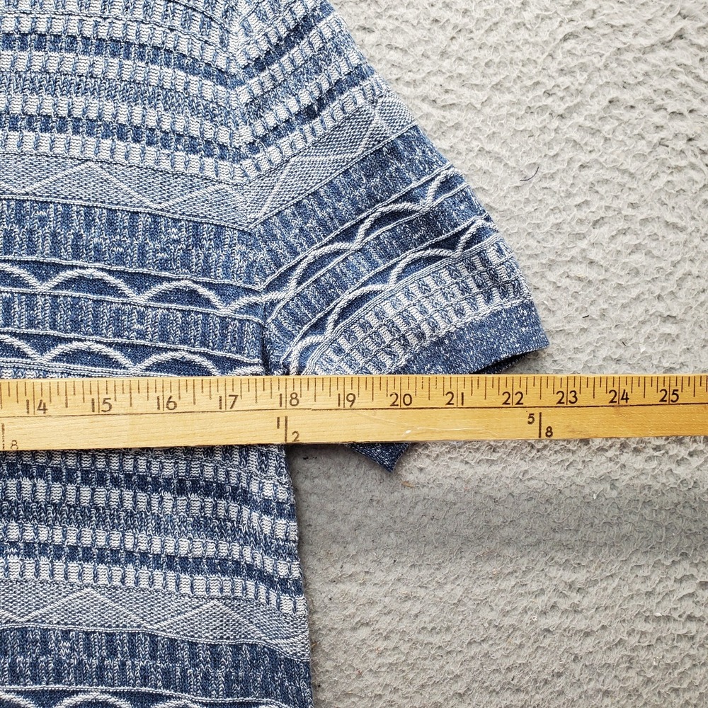 Frye Pullover Sweater Men Small Multi Aztec Knitted Ribbed Collared Short Sleeve - Picture 4 of 6